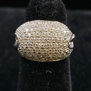 Sonia Bitton 14K Yellow Gold Diamond Two-Toned Pinky Ring Size 2.5 (R006)